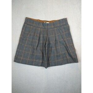 New Fossil Skirt Women's X-Small XS Wool Plaid Lined Gray Brown Pleats